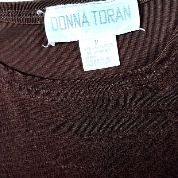 Donna Toran M Top 🤎 Brown Raglan Sleeve Stretchy Casual Side Slit Blouse - Picture 4 of 13